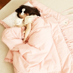 Premium 60条可拆卸睡毯全套-Bonbon (草莓)新生儿托儿所枕头+毛毯+垫子/双面被